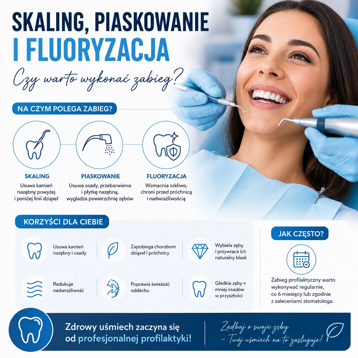 Skaling piaskowanie i fluoryzacja